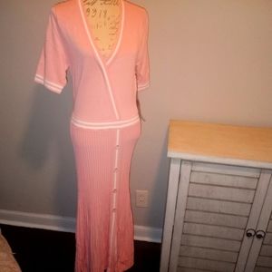 Pleated Pink Maxi Dress